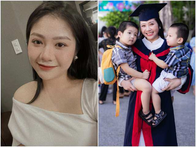 Lấy chồng hơn 9 tuổi, Hoa khôi sinh viên Nghệ An vỡ kế hoạch, bế 2 con ăn mừng ra trường